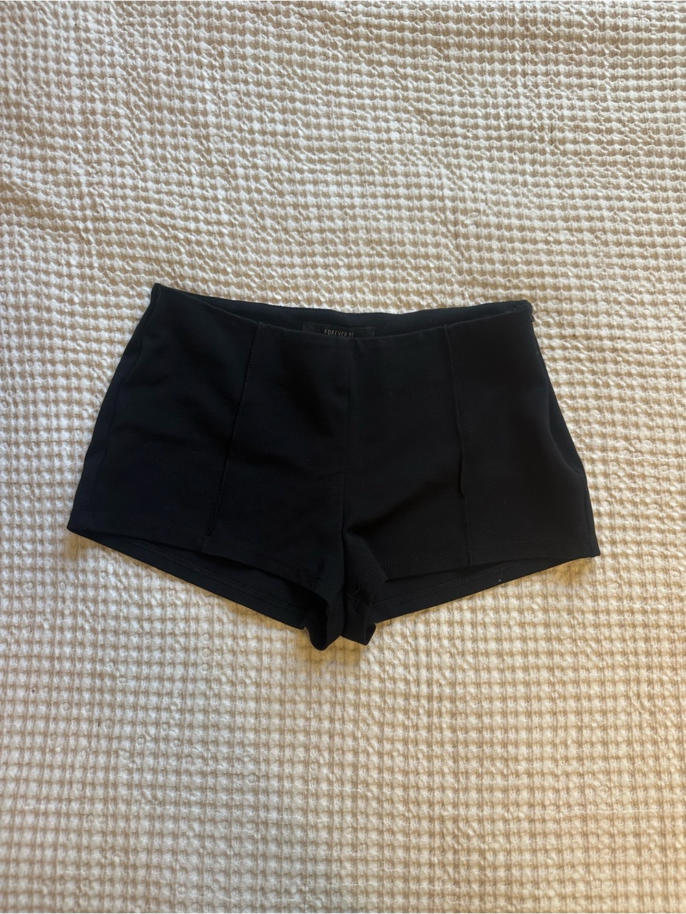 Black Women's Stretch Midrise Mini/Micro Shorts